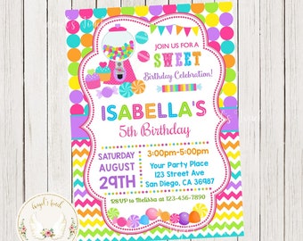 Candyland Birthday Invitation, Candy Land Girl Invitation, Candyland Party Invitation, Candy Land Party, Printable Invitation, Digital File.