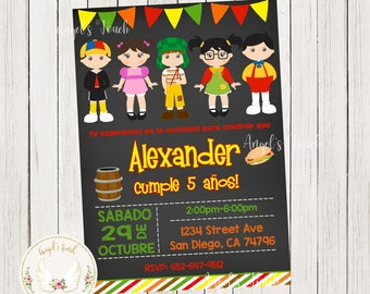 El Chavo Birthday Invitation, La Vecindad de el Chavo del 8, Invitación cumpleaños El Chavo del Ocho, Printable Invitation, Digital File.