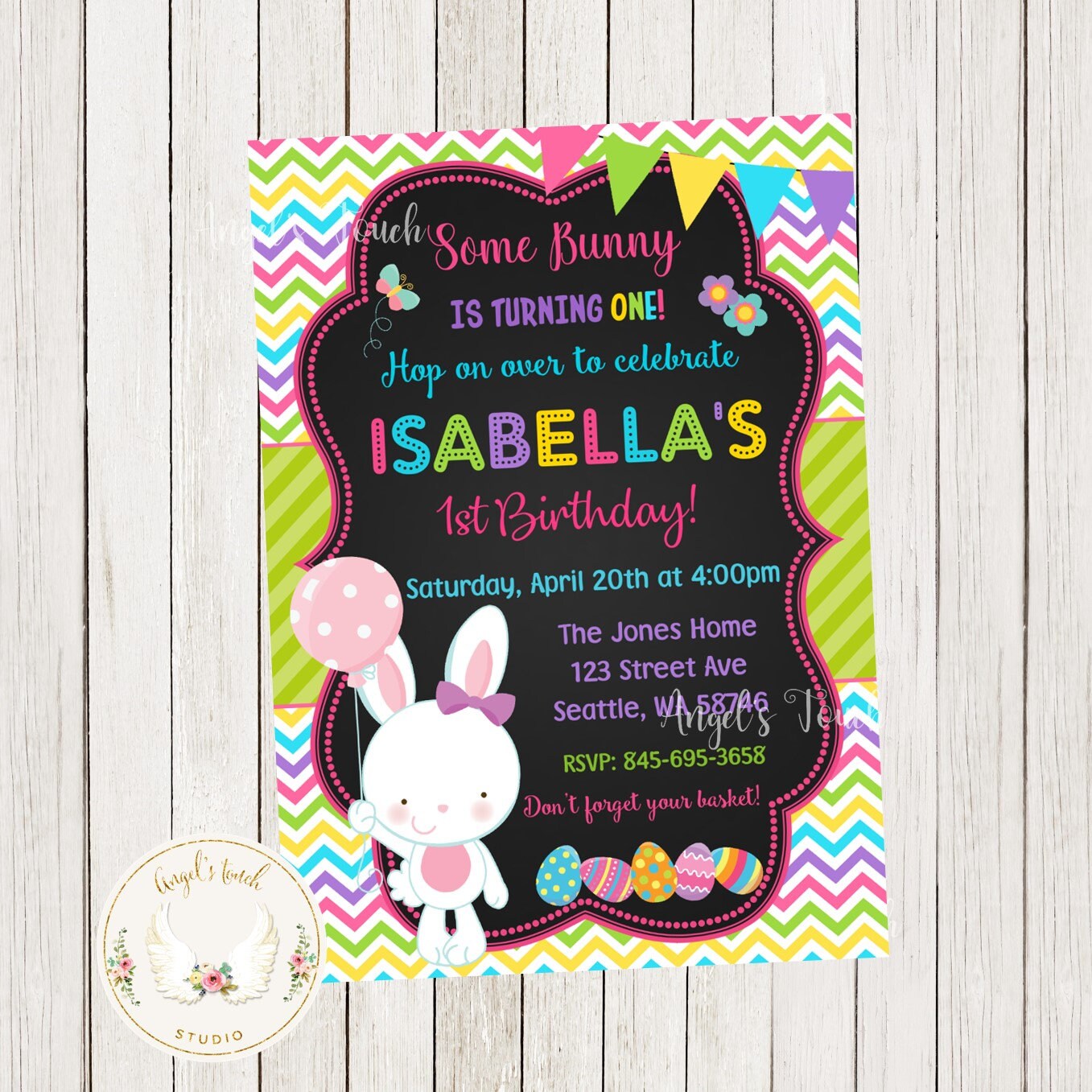 Easter Bunny Birthday Invitation, Easter Party Invitation, Easter Invitation, Easter Birthday Invitation, Printable Digital Invitation. - Etsy for Easter Party Invitations Free Printable