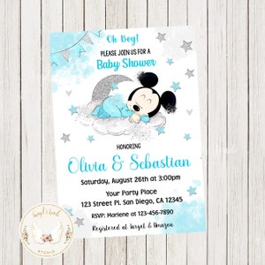 Mickey Mouse Baby Shower Invitation, Mickey Mouse  Baby Invitation, Mickey Baby Shower Invitation, Printable Invitation Digital File