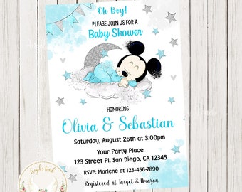 Mickey Mouse Baby Shower Invitation, Mickey Mouse  Baby Invitation, Mickey Baby Shower Invitation, Printable Invitation Digital File