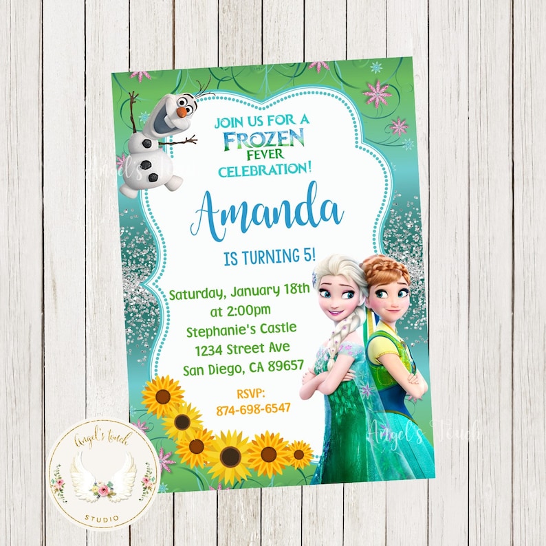 Frozen Fever Birthday Invitation Frozen Fever Party Etsy