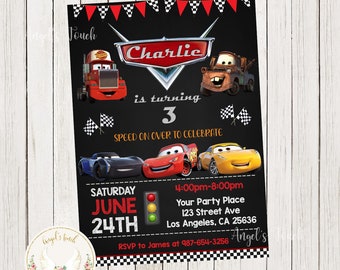 Cars Birthday Invitation, Cars Party Invitation, Cars Birthday Bash Invitation, Cars Invitation, Cars Party, Printable Digital File.