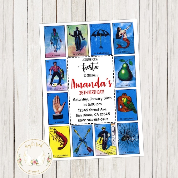 Fiesta Loteria Invitation Fiesta Mexicana Invitation Loteria - Etsy