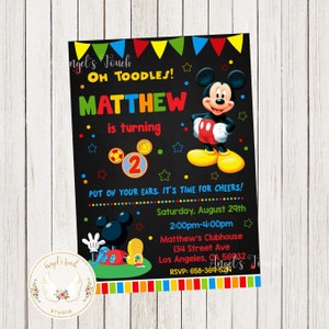 Mickey Mouse Birthday Invitation, Mickey Clubhouse Party Invitation, Mickey Mouse Party Invitation, Printable Invitation, Digital File.