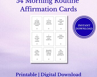 Morning Routine Affirmation Cards | Daily Reset, Positive Start (Digital Download)