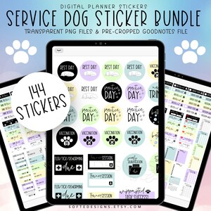 Digital Sticker Book, Service Dog Planner Stickers, Goodnotes, Service Animal Training, Sticker Album, Precropped, Pet Lovers, Dog Care