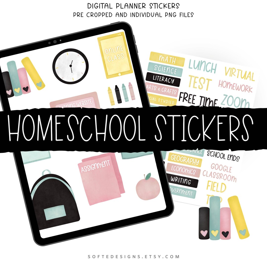Digital Sticker Book Homeschool Planner Stickers School at - Etsy