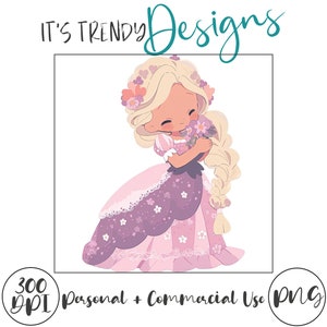 Entzückende Prinzessin PNG | Digitaler Download | Kunstwerk Illustration Stil