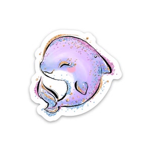 Sticker dauphin - Sticker vinyle imperméable - Parfait pour les bouteilles d'eau, les ordinateurs portables et les voitures - Inspiré d'Hawaï