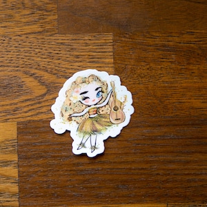Blonde Hula Girl Decal – Cute Hawaii Hula Dancer Sticker – Waterproof Vinyl for Water Bottles, Laptops, and Cars