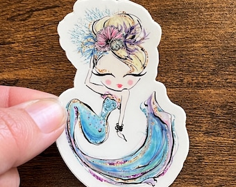 Hawaii Mermaid Girl Sticker – Waterproof Vinyl Decal