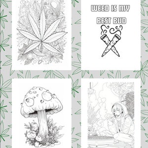 High Life Stoner Coloring Pages | Set B | 13 Coloring Pages | PDF | Digital Download | Adult Coloring Sheets