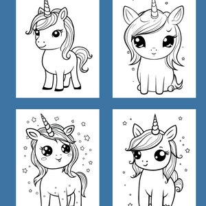 Unicorns | Vol.1 Set C | 13 Coloring Pages | PDF | Digital Download | Kids Coloring