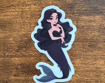 Goth Mermaid Decal - Waterproof Vinyl Sticker for Dark Fantasy Siren Lovers