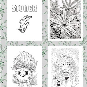 High Life Stoner Coloring Pages | Set C | 14 Coloring Pages | PDF | Digital Download | Adult Coloring Sheets