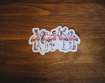 LIMITED EDITION | Beach Tropical Flamingo Hydroflask Decal | Christmas| Holiday | waterproof | Sticker | Flamingo | sticker