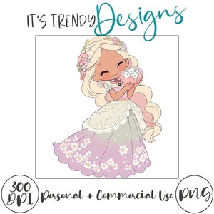 Entzückende Prinzessin PNG | Digitaler Download | Kunstwerk Illustration Stil