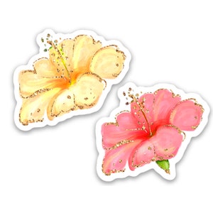 Hibiscus Set | Decal | Flower | Aloha | Florals| waterproof | sticker