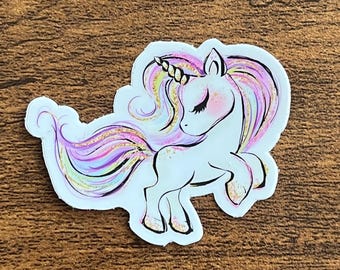 Whimsical Unicorn Decal – Waterproof Vinyl Sticker