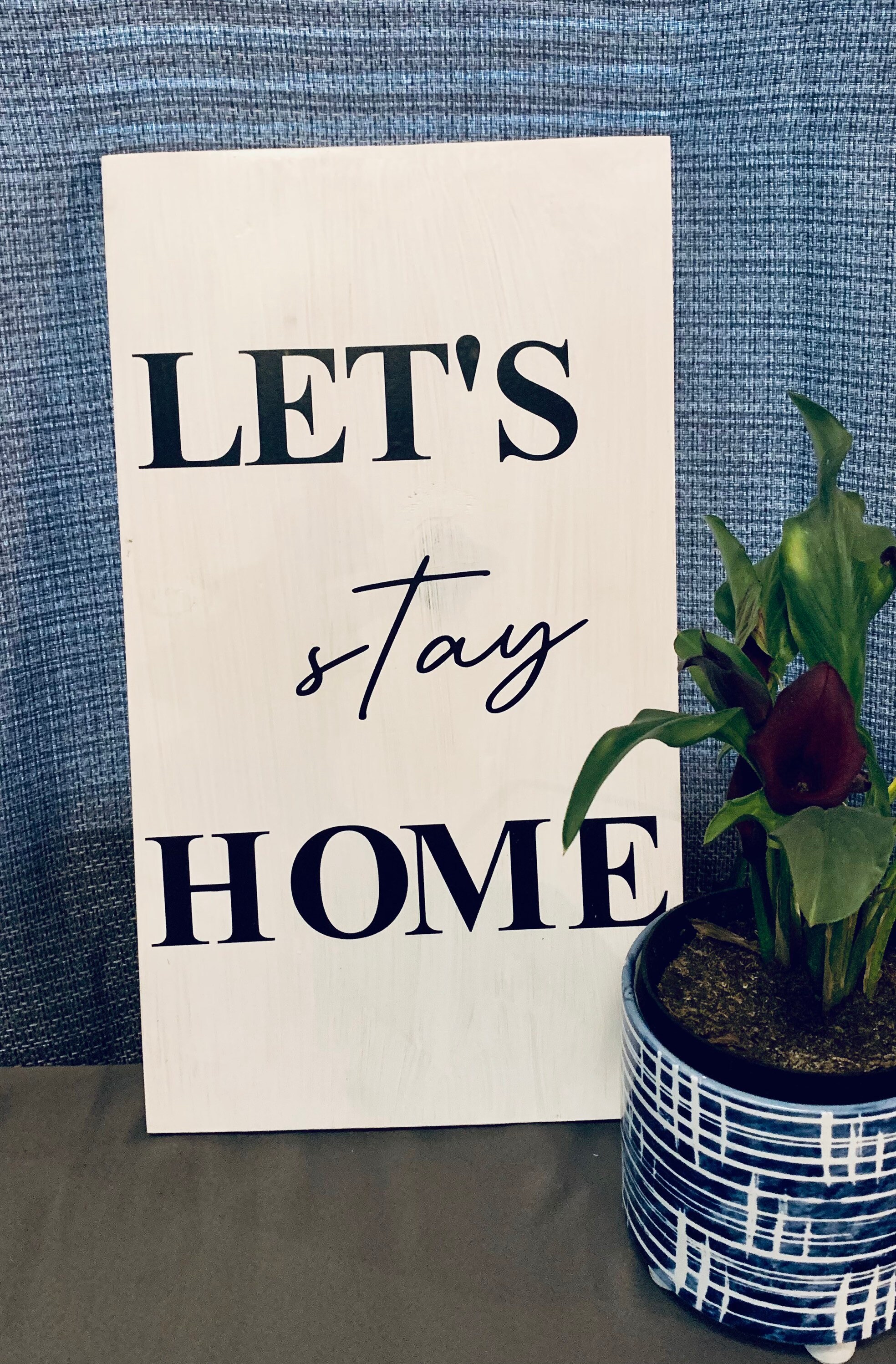 Lets stay home wall decor Etsy