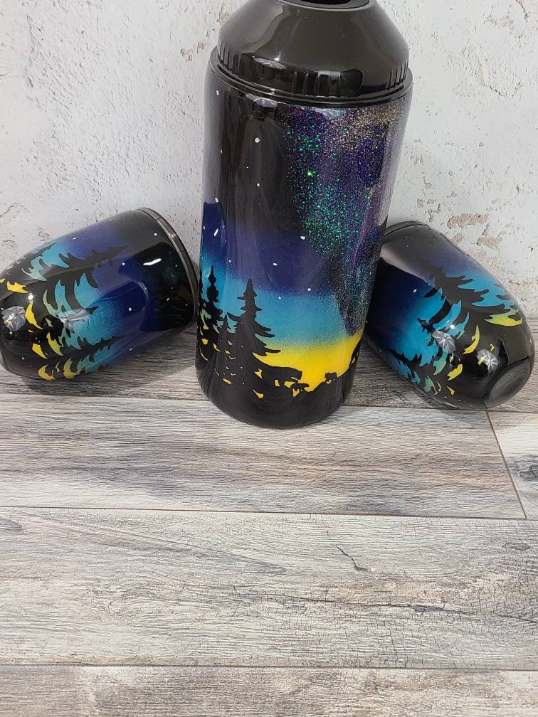 Resin Wine Chiller with two Wine Glasses Wine Set Nightsky Etsy