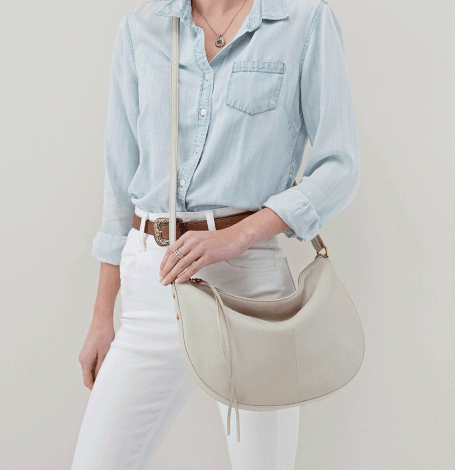 NWT Brand New Hobo Cosmo Crossbody Dew White Women Bag Retired Design