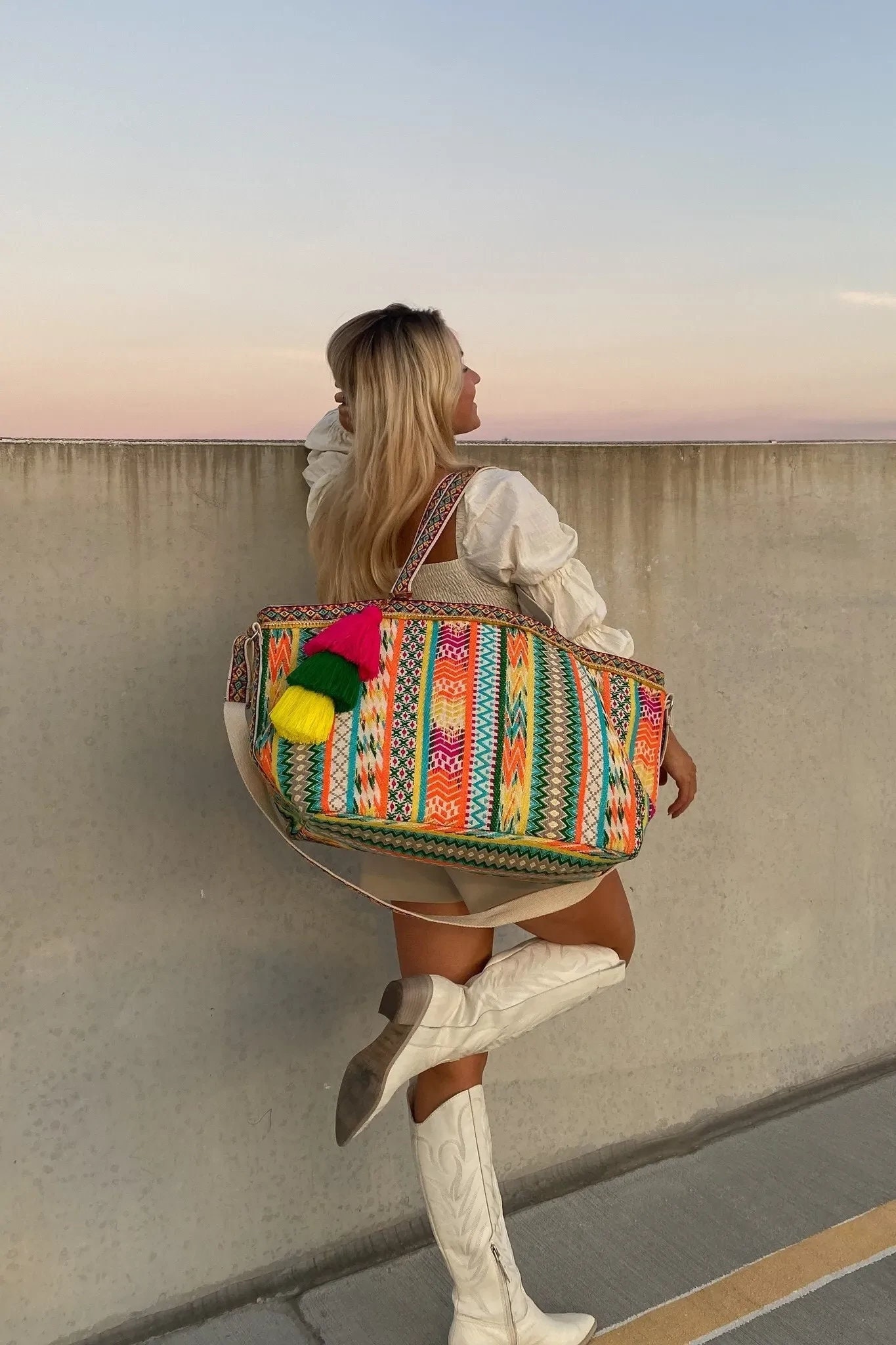 Bohemian Rainbow Travel Weekender Bag