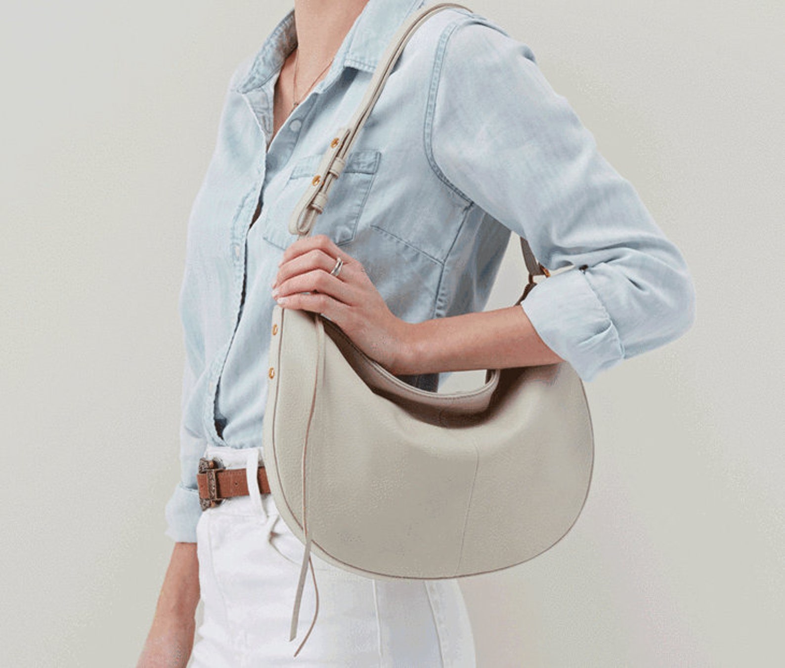 NWT Brand New Hobo Cosmo Crossbody Dew White Women Bag Retired Design