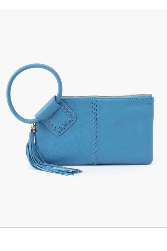NWT Brand New Hobo Sable Wristlet Clutch Dusty Blue Women Bag