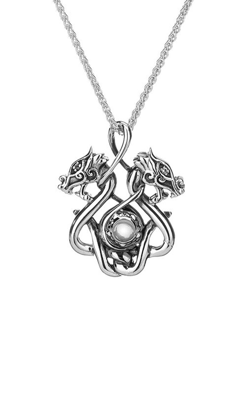 Small Dragon Pendant Sterling Silver Necklace Women Jewelry Etsy