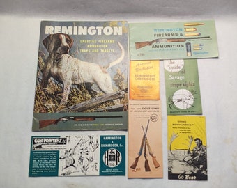 1950s Remington Sporting Firearms & Ammo Catalog, plus collection of 6 more pamphlet items