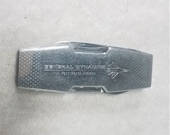 Vintage General Dynamics Fort Worth Pocket Knife multi-tool