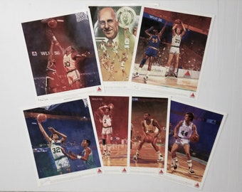 1989 Boston Celtics - NBA Basketball - Team Stars sponsored by CITGO.   Set of seven 10.5”x12.5” full color glossy art prints