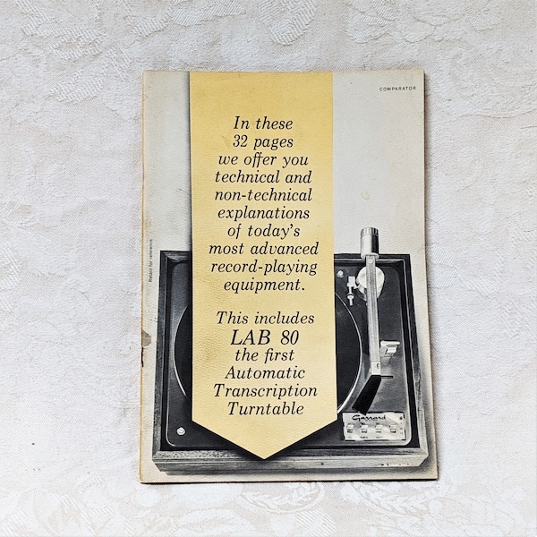 Garrard phonograph Model LAB 80 turntable technical sales brochure  This was the state of the art from mid 1960s