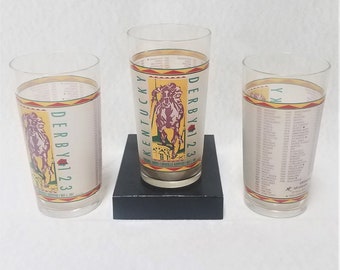 123rd Kentucky Derby in 1997  - Three Souvenir Mint Julep Cocktail Glasses - Official drink at Churchill Downs