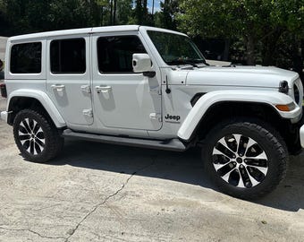 Set van 6 wielwikkels Stickers Decals Etiketten Overlays - past op 18-26 Jeep Wrangler en Gladiator Rubicon 20 inch OEM-wielen