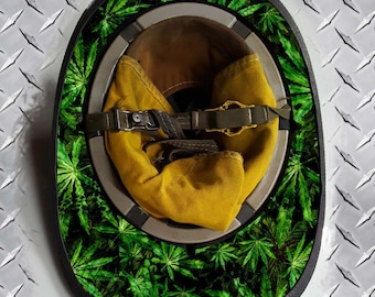 Calcomanía de vinilo para casco de bomberos con camuflaje Kryptek de marihuana y cannabis 420