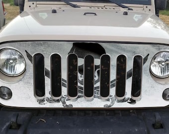 Vinilo adhesivo para parrilla de Jeep con la bandera pirata Jolly Roger y Barbanegra