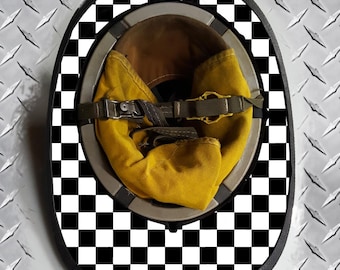 VANS dambordpatroon zwart/wit brandweerhelm wrap