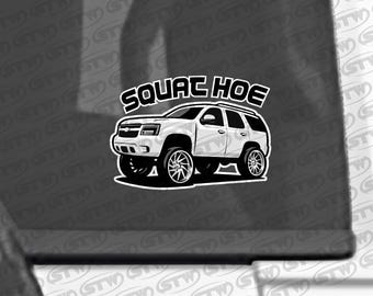 SQUATHOE - Squated Tahoe Window Sticker Decal Label Overlay