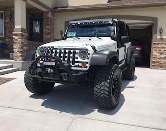 Calcomanía de vinilo para parrilla de Jeep con la bandera estadounidense en blanco y negro desgastada