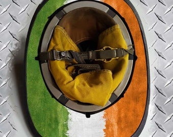 Etiqueta adhesiva de vinilo para casco de bomberos con la bandera irlandesa