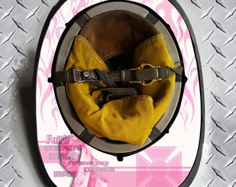 Etiqueta adhesiva de vinilo para casco de bomberos con cáncer de mama claro