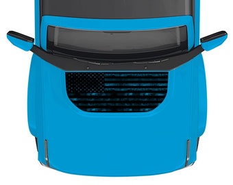 Calcomanía de vinilo para capó Ford Bronco con bandera estadounidense táctica transparente 2021-2024