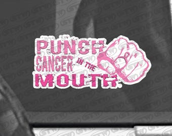 PUNCH CANCER - Window Sticker Decal Label Overlay