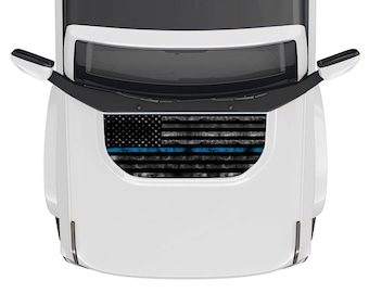 Táctica Línea Azul Police Lives Matter Bandera estadounidense 2021-2024 Ford Bronco Hood Skin Calcomanía Vinilo Wrap Overlay