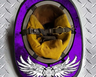 Etiqueta adhesiva de vinilo para casco de bomberos morado de Fire Angel