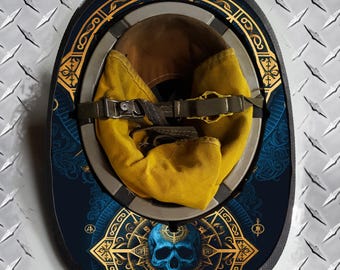 CALAVERA AZUL - Etiqueta adhesiva para el borde del casco