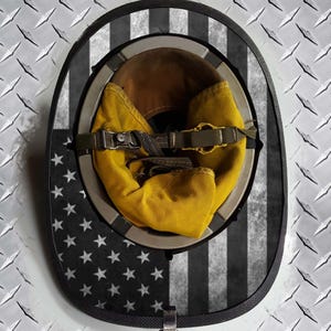 Old USA American Flag Fire Helmet Wrap Brim Trim Decal Sticker Overlay Label